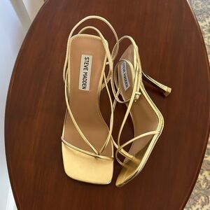 Steve Madden Metallic Champagne Strappy Heels